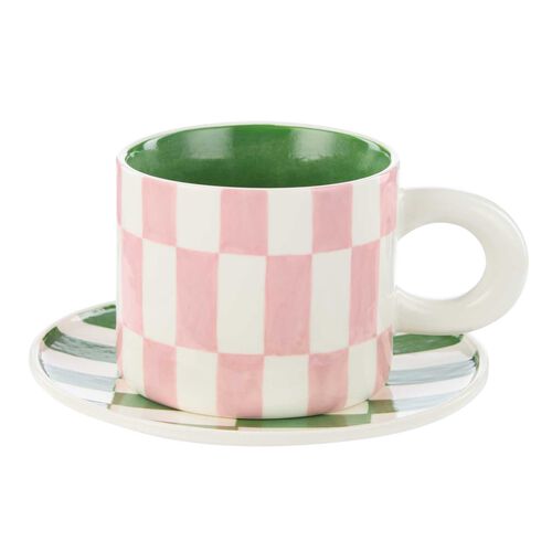 Emporium Check Mug & Plate Set